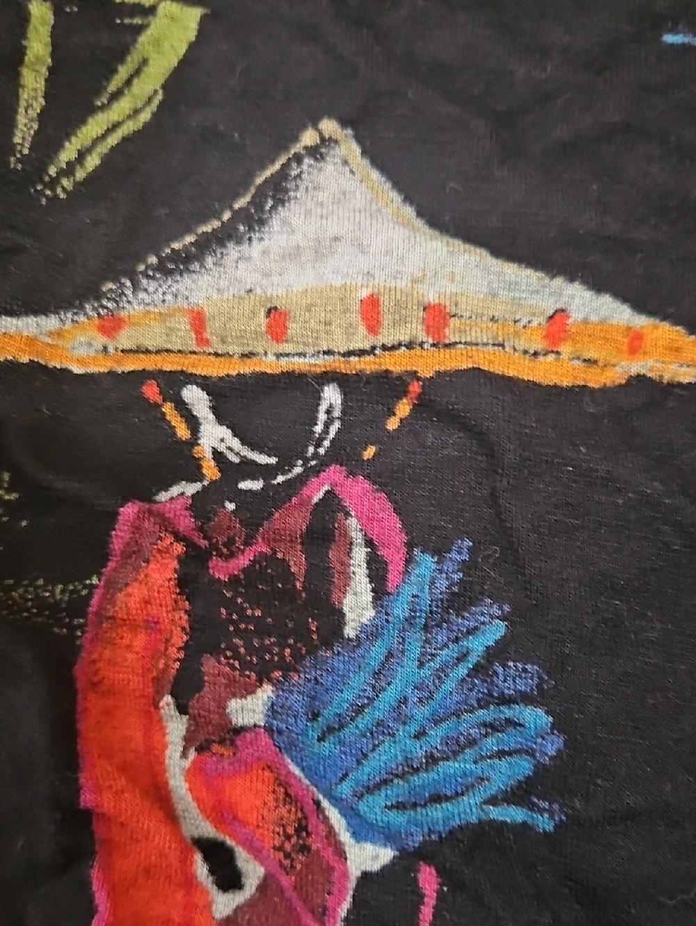 Vintage Chico’s Asian inspired 3/4 sleeve Top Art to Wear Sz 3 or XL - Picture 4 of 7